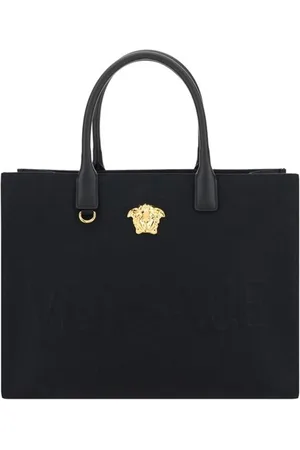 VERSACE Handbags, female, , ONE SIZE, Medusa Plaque Handbag with Button Closure