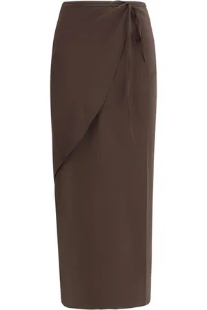 PETAR PETROV Midi Skirts, female, , 2XS, Silk Asymmetrical Wrap Midi Skirt