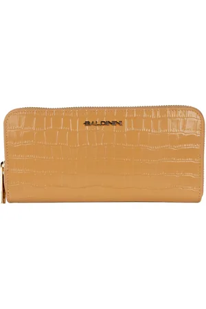 BALDININI Croco Print Leather Wallet with Zip