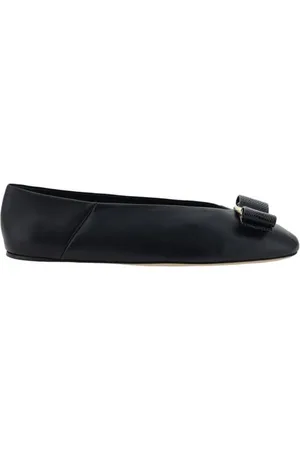 Salvatore Ferragamo Ballerinas, female, , 2 1/2 UK, Bow Ballerinas with Metal Plaque