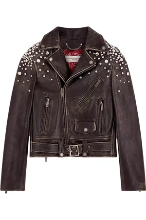 Golden Goose Leather Jackets, female, , 2XS, Crystal Embellished Leather Jacket