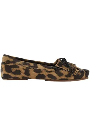 PARIS TEXAS Leopard Print Loafers with Tassel Detail