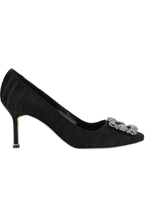 Manolo Blahnik Pumps, female, , 5 1/2 UK, Elegant Silk Satin Crystal Pumps