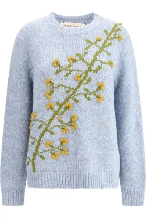 Baziszt Floral Embroidered Puff Jumper