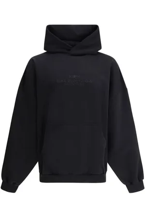 Balenciaga Oversize Hooded Sweatshirt with Ribbed Hem