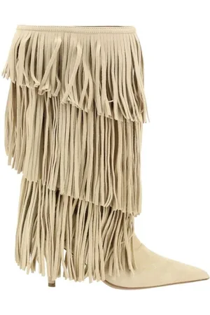 PARIS TEXAS Chic Suede Boots with Layered Bangs