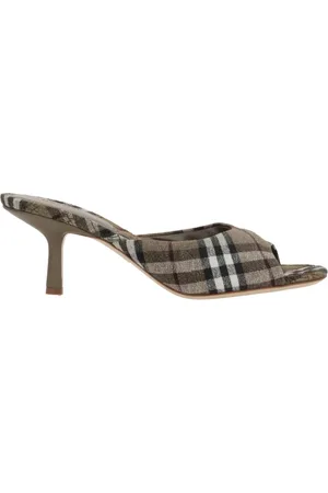 Burberry Heeled Mules, female, , 6 UK, Canvas Mule Sandals