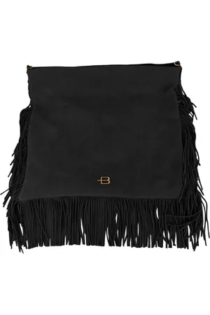 BALDININI Flat Square Suede Shoulder Bag with Fringes