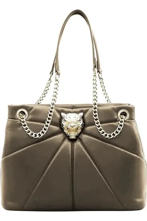 Philipp Plein Shoulder Bags, female, , ONE SIZE, Tiger Faux Leather Tote Gold Chain
