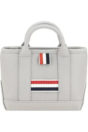 Thom Browne Handbags, female, , ONE SIZE, Chic Leather Handbag with Tubular Handles