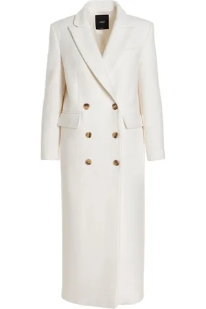 Pinko Double-Breasted Coats, female, , M, Double-breasted wool coat with buttons