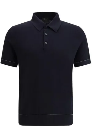 BRIONI Slim Fit Knitted Polo Shirt Short Sleeves