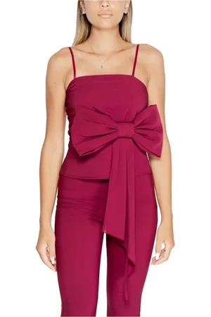 Rinascimento Sleeveless Tops, female, , M, Bordeaux Zip-Up Strappy Top
