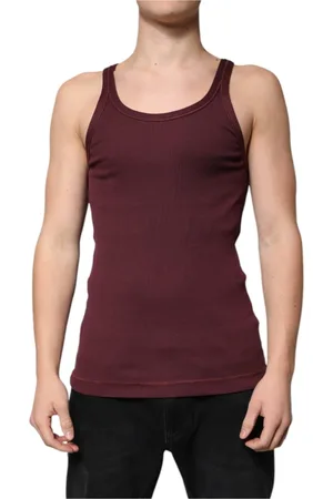 Dolce & Gabbana Maroon Cotton Tank Top
