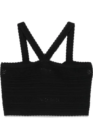 Twin-Set Sleeveless Tops, female, , S, V-Neck Sleeveless Crop Top