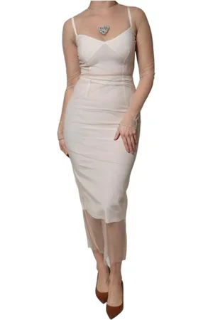 Dolce & Gabbana Sheer Tulle Bustier Midi Dress