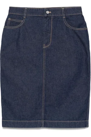 Maison Kitsuné Denim Skirts, female, , W25, Indigo Denim Skirt