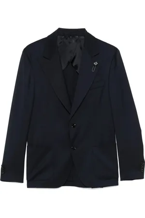LARDINI Blazers, male, , M, Midnight Wool Blazer with Vents