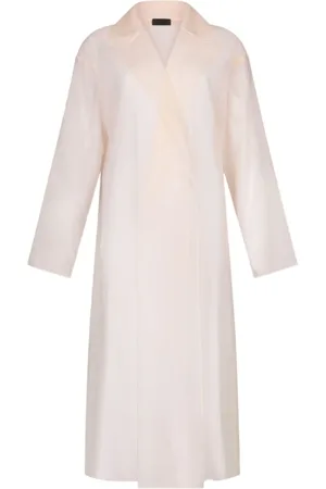Liu Jo Belted Coats, female, , M, Champagne Belted Coat Semi-Sheer Long Sleeves