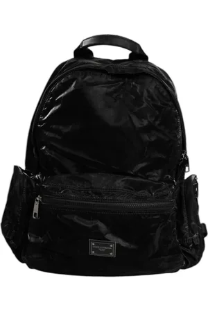 Dolce & Gabbana Backpacks, male, , ONE SIZE, Nylon Logo Backpack with Silver Detailing