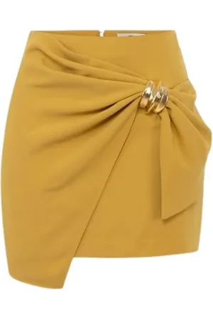 Elisabetta Franchi Short Skirts, female, , S, Fluid Crepe Skirt With Macro Bow