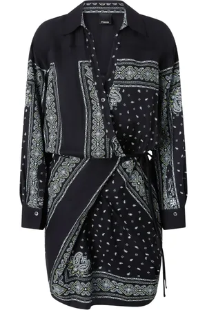 Pinko Short Dresses, female, , S, Paisley Bandana Print Shirt Dress