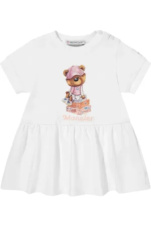 Moncler Ivory Bear Jumper Dress for Baby Girls
