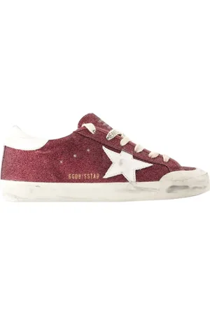 Golden Goose Sneakers, female, , 4 UK, Burgundy Star Trainers