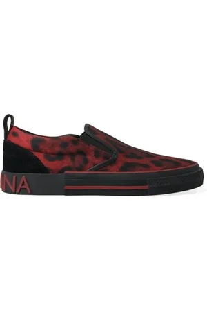 Dolce & Gabbana Sneakers, male, , 5 UK, Red Black Leopard Loafers Men Trainers Shoes