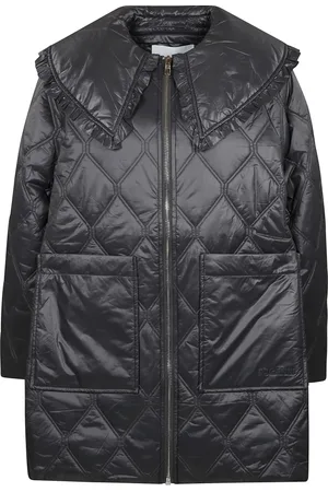 Ganni Quilted Diamond Blue-Grey Puffer Jacket