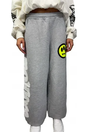 BARROW Sweatpants, female, , M, High-waisted grey cotton Trousers