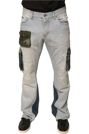 Dolce & Gabbana Straight Jeans, male, , M, Cargo Denim Jeans with Zipper Closure