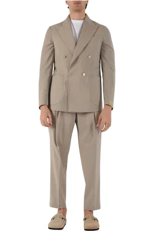 Briglia 1949 Double-breasted wool suit with metal buttons