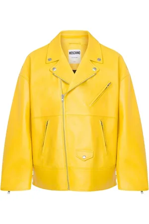Moschino Smiley Face Print Biker Jacket