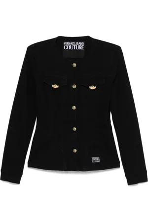 VERSACE Denim Jackets, female, , M, Denim Jacket with Button Closure