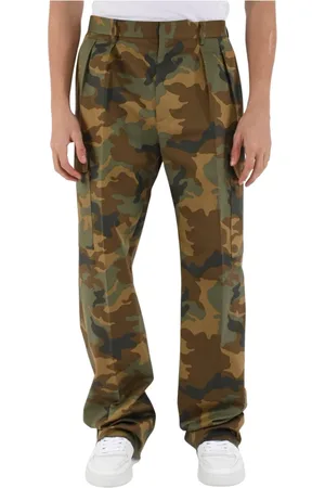 TAGLIATORE Straight Trousers, male, , L, Camo cotton Trousers