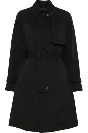 Emporio Armani Trench Coats, female, , 2XS, Belted Coat Knife-Pleat Design
