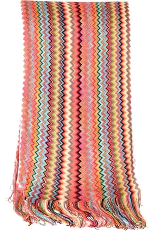 Missoni Winter Scarves, unisex, , ONE SIZE, Chevron Pattern Viscose Scarf with Fringes