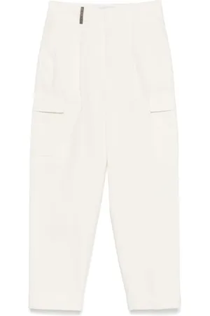 PESERICO SIGN Straight Trousers, female, , L, Cotton Cargo Trousers