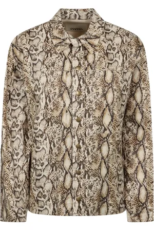 Isabel Marant Shirts, female, , S, Snake Print Linen Cotton Shirt