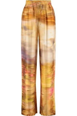 Pinko Wide Trousers, female, , 2XS, Purple Rain high-rise printed trousers