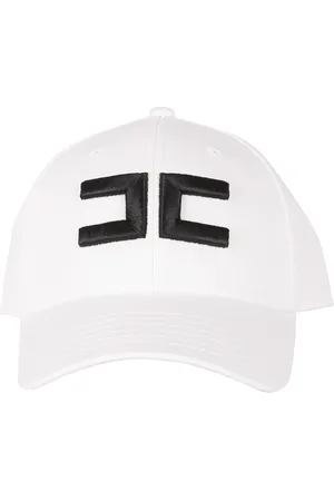 Elisabetta Franchi Caps, female, , S, Embroidered Cotton Baseball Cap Ivory