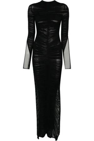 MUGLER Party Dresses, female, , S, Draped Dress with Crew Neck