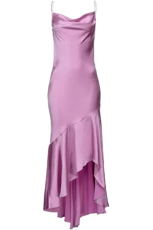 Pinko Satin Sleeveless Dress with Ruffles