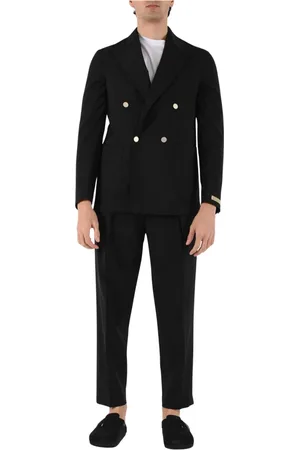 Briglia 1949 Double Breasted Suits, male, , M, Double-breasted wool suit with metal buttons