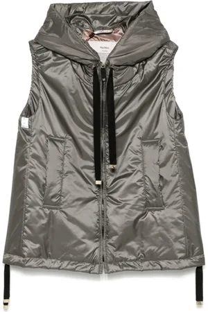 Max Mara Vests, female, , XS, Water-Repellent Sage Green Jacket