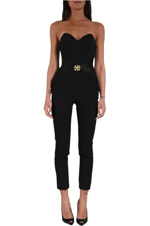 Elisabetta Franchi Jumpsuits, female, , S, Fluid crêpe jumpsuit with large bow