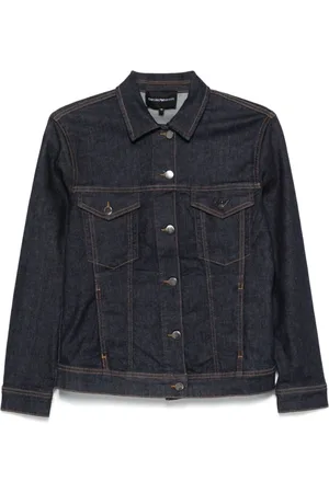 Emporio Armani Denim Jackets, female, , XS, Buttoned Coat with Pockets