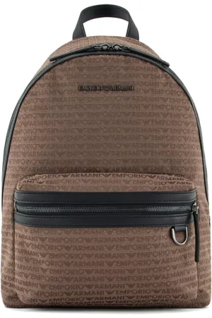 Emporio Armani Backpacks, male, , ONE SIZE, Jacquard Lettering Backpack Black