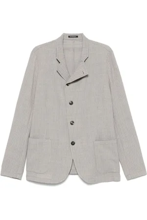 Emporio Armani Beige Jackets with Front Button Fastening